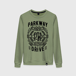 Свитшот хлопковый женский Parkway Drive: Australia, цвет: авокадо