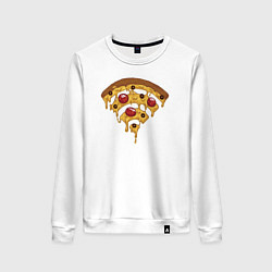 Свитшот хлопковый женский Wi-Fi Pizza, цвет: белый