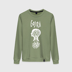 Свитшот хлопковый женский Gojira, цвет: авокадо