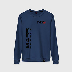 Свитшот хлопковый женский MASS EFFECT N7, цвет: тёмно-синий