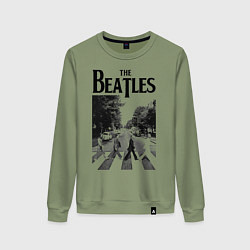 Свитшот хлопковый женский The Beatles: Mono Abbey Road, цвет: авокадо