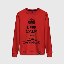 Свитшот хлопковый женский Keep Calm & Love Zayn Malik, цвет: красный