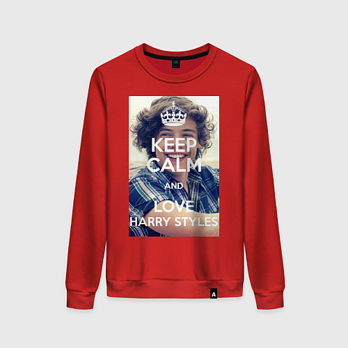 Женский свитшот Keep Calm & Love Harry Styles / Красный – фото 1