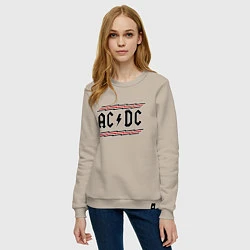 Свитшот хлопковый женский AC/DC Voltage, цвет: миндальный — фото 2