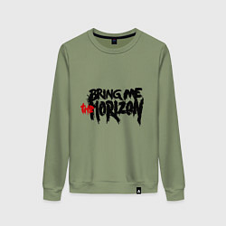 Свитшот хлопковый женский Bring me the horizon, цвет: авокадо