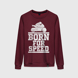 Свитшот хлопковый женский Born for Speed, цвет: меланж-бордовый