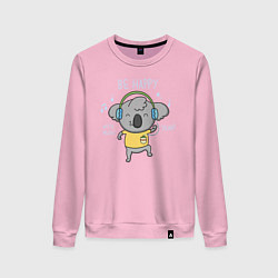 Свитшот хлопковый женский Koala: Be Happy, цвет: светло-розовый
