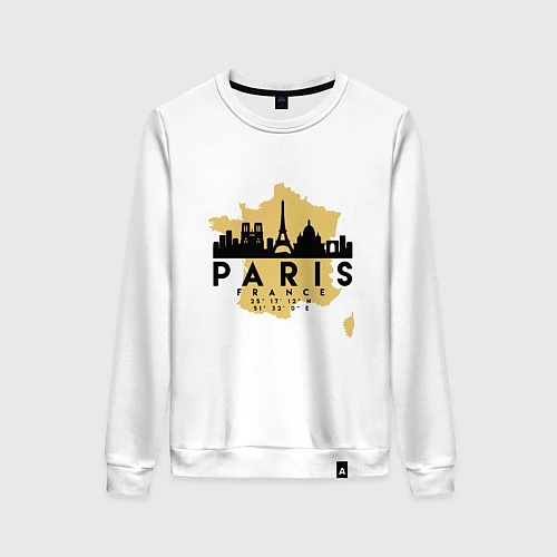Женский свитшот Париж - Франция / Белый – фото 1