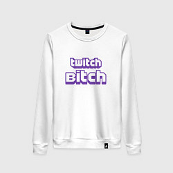 Свитшот хлопковый женский Twitch Bitch, цвет: белый