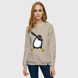 Свитшот хлопковый женский DAB Pinguin, цвет: миндальный — фото 2