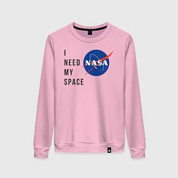Свитшот хлопковый женский Nasa i need my space, цвет: светло-розовый