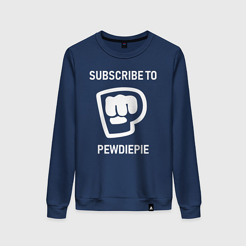 Женский свитшот Subscribe to PewDiePie / Тёмно-синий – фото 1