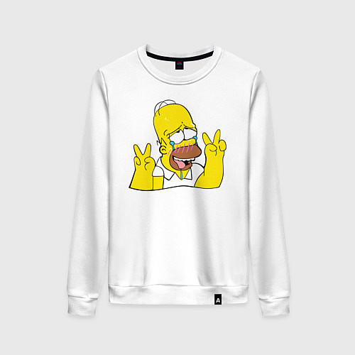 Женский свитшот Homer Ahegao / Белый – фото 1