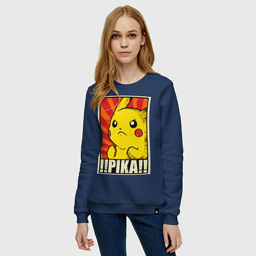 Женский свитшот Pikachu: Pika Pika / Тёмно-синий – фото 3