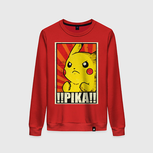 Женский свитшот Pikachu: Pika Pika / Красный – фото 1
