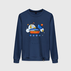 Свитшот хлопковый женский Space Travel, цвет: тёмно-синий