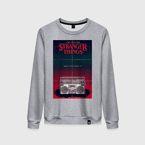 Женский свитшот Название и магнитофон / Меланж – фото 1