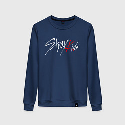 Свитшот хлопковый женский STRAY KIDS FELIX, цвет: тёмно-синий