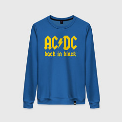 Свитшот хлопковый женский ACDC BACK IN BLACK, цвет: синий
