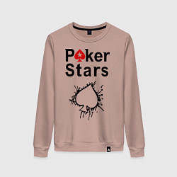 Свитшот хлопковый женский Poker Stars, цвет: пыльно-розовый