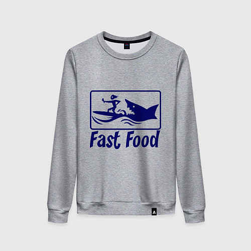 Женский свитшот Shark fast food / Меланж – фото 1