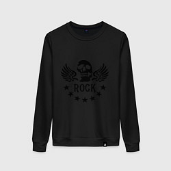 Свитшот хлопковый женский Rock Wings, цвет: черный