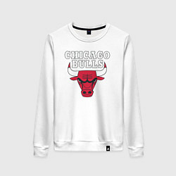 Свитшот хлопковый женский CHICAGO BULLS, цвет: белый