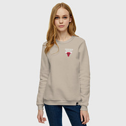 Свитшот хлопковый женский CHICAGO BULLS, цвет: миндальный — фото 2