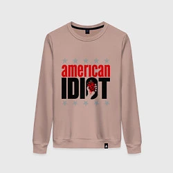 Свитшот хлопковый женский American idiot, цвет: пыльно-розовый