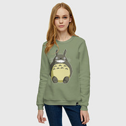 Свитшот хлопковый женский Тоторо, цвет: авокадо — фото 2