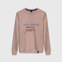 Свитшот хлопковый женский Code - sleep, цвет: пыльно-розовый