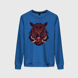 Свитшот хлопковый женский Metallized Wild Boar, цвет: синий