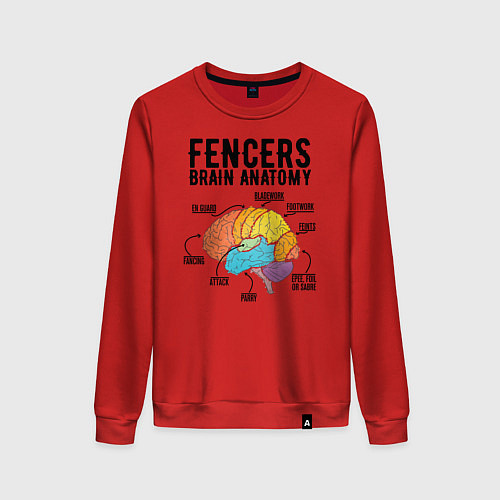 Женский свитшот Fences Brain Anatomy / Красный – фото 1