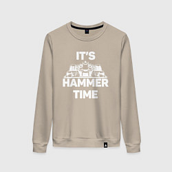 Свитшот хлопковый женский It's hammer time, цвет: миндальный