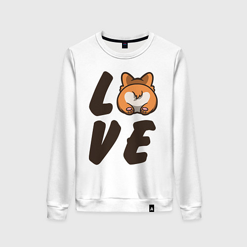 Женский свитшот Love Corgi / Белый – фото 1