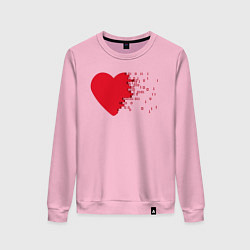 Свитшот хлопковый женский Сердце, цвет: светло-розовый