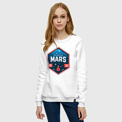 Свитшот хлопковый женский MARS NASA, цвет: белый — фото 2
