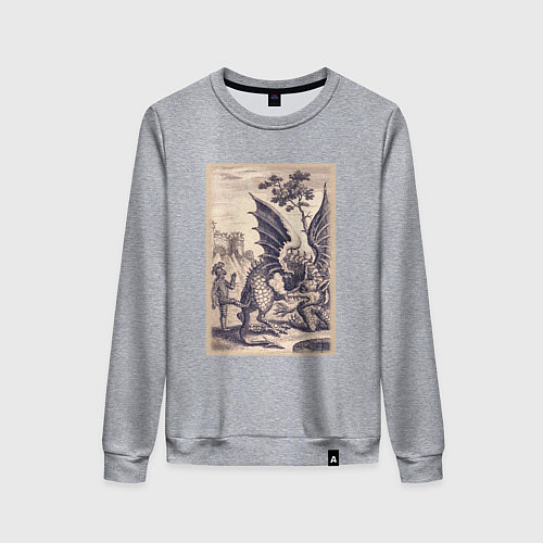 Женский свитшот Рыцарь, пинающий Дракона баллада о рыцаре Джоне Ла / Меланж – фото 1