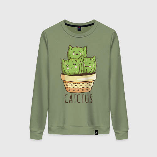 Женский свитшот Кактус Котики / Авокадо – фото 1