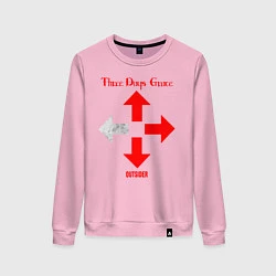 Свитшот хлопковый женский Three Days Grace, цвет: светло-розовый