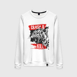 Свитшот хлопковый женский Crash & Kill, цвет: белый