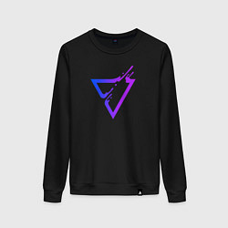 Свитшот хлопковый женский Liquid Triangle, цвет: черный