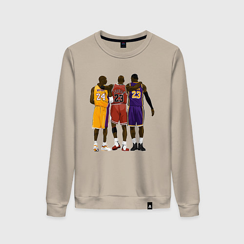 Женский свитшот Kobe, Michael, LeBron / Миндальный – фото 1