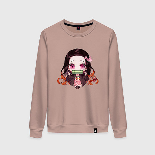 Женский свитшот Незуко Камадо / Пыльно-розовый – фото 1