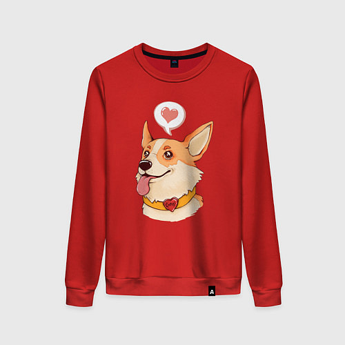 Женский свитшот КОРГИ / Красный – фото 1