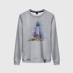 Свитшот хлопковый женский Crisp Point Lighthouse, цвет: меланж