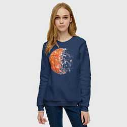 Свитшот хлопковый женский BasketBall, цвет: тёмно-синий — фото 2