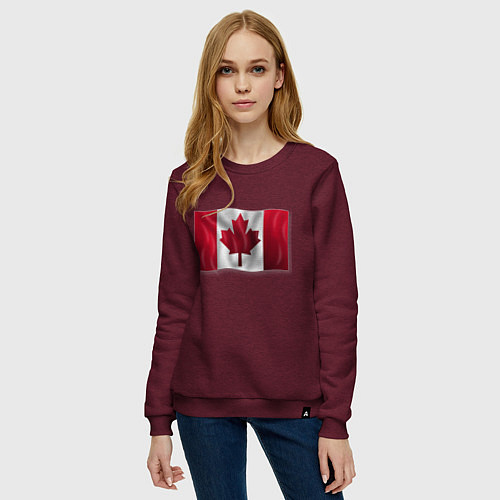 Женский свитшот Канада / Меланж-бордовый – фото 3