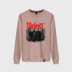 Свитшот хлопковый женский SLIPKNOT, цвет: пыльно-розовый