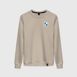 Свитшот хлопковый женский BMW LOGO 2020, цвет: миндальный